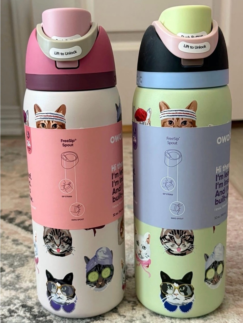 BNWT authentic Owala cat collage bundle - 2 total
